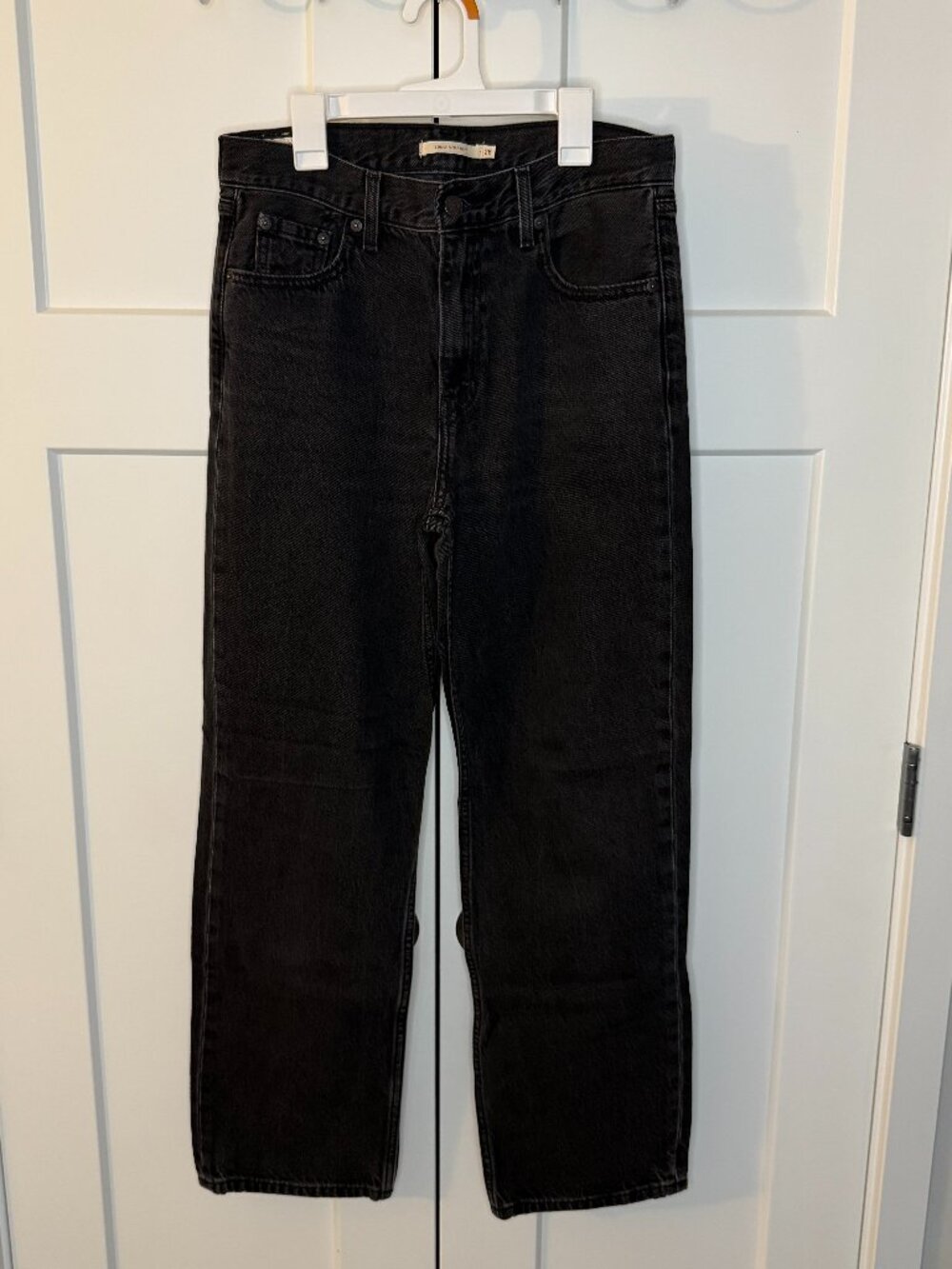 Levi's Premium Women's Washed Black Loose Straight Jeans High-Rise Size 26x29